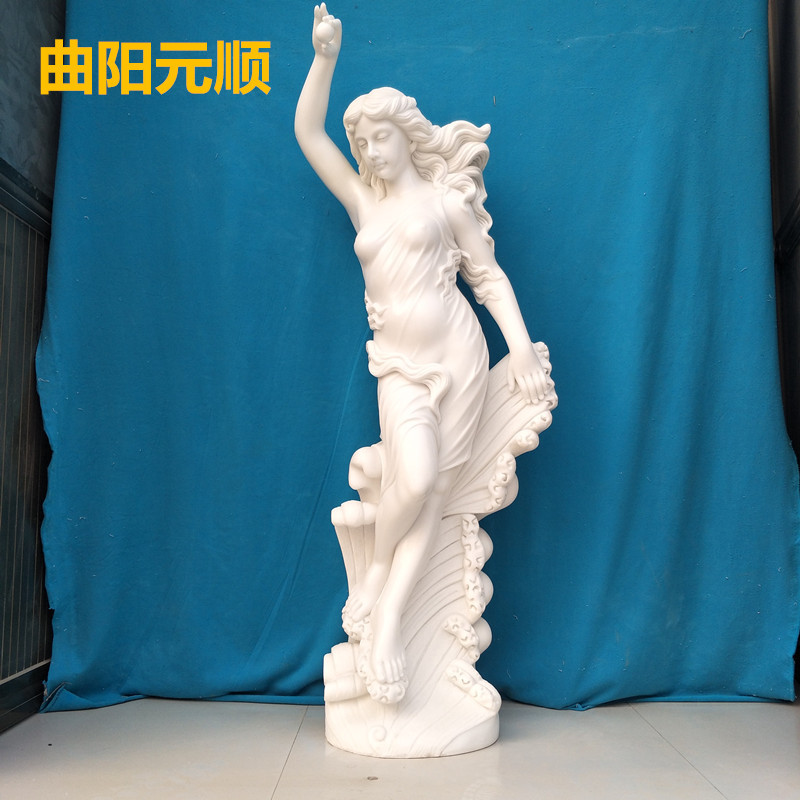 汉白玉西方人物雕刻珠女 户外大型欧式人体雕像园林景观石雕摆件