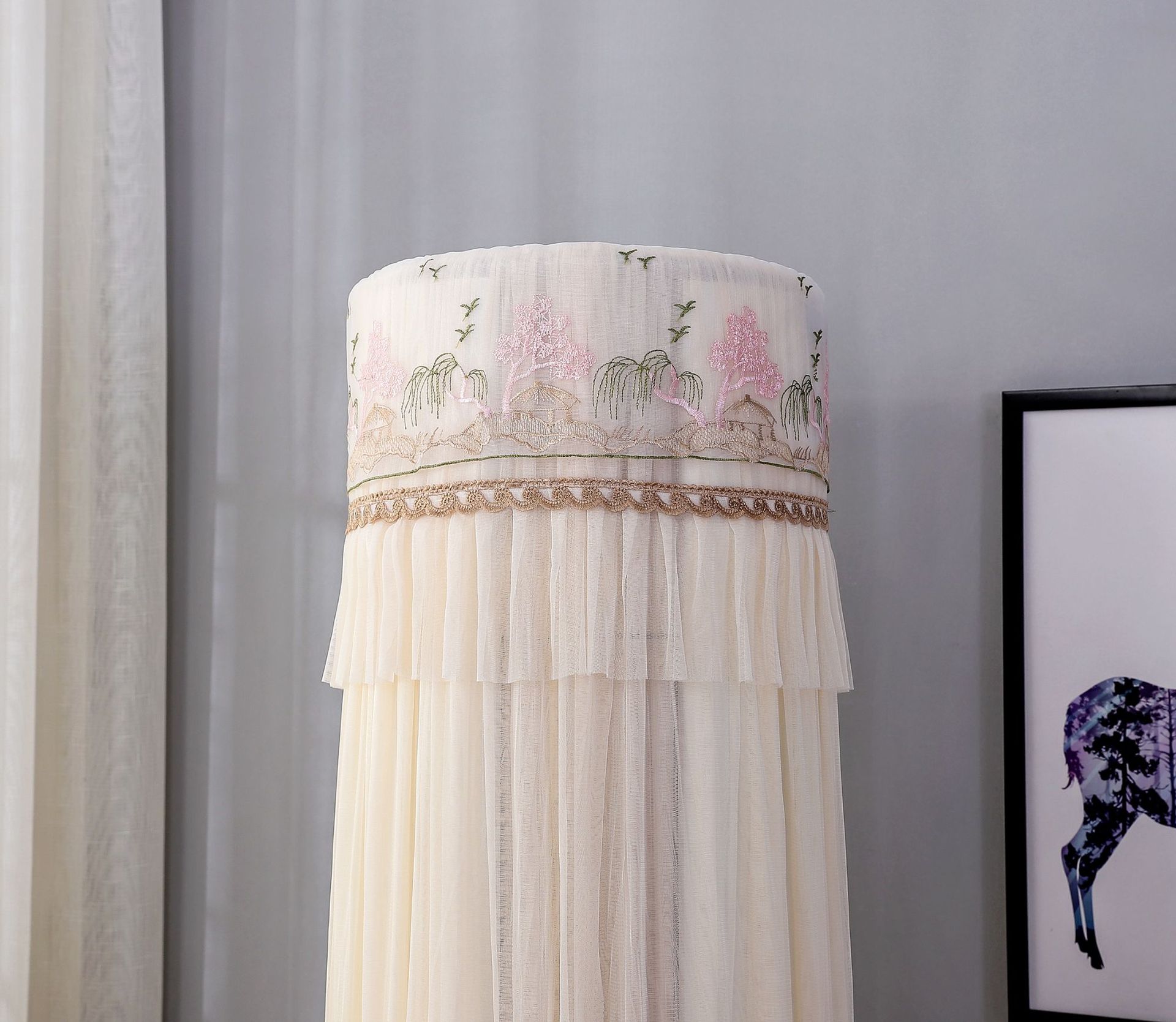 新款蕾丝客厅立式空调罩圆柱形圆柜机空调防尘罩开机不取一件代发