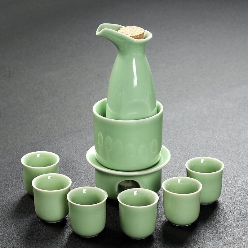 厂家直销日式青瓷半斤装分酒器酒具套装白酒杯酒壶加热温酒批发