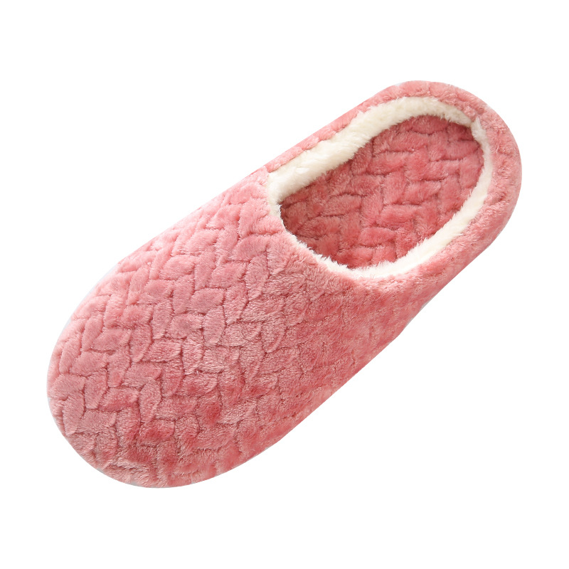 New Jacquard Japanese Soft Bottom Mute Suede Slippers Non-Slip Wooden Floor Indoor Cotton Slippers