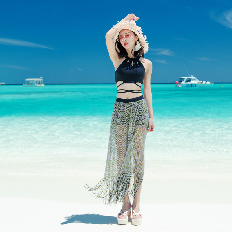 2019新款比基尼三件套 性感聚拢大胸泳衣女小胸分体显瘦温泉泳装