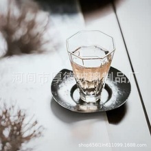 日式高硼硅玻璃厚足八角茶杯聚香品茗杯 单杯 功夫茶具