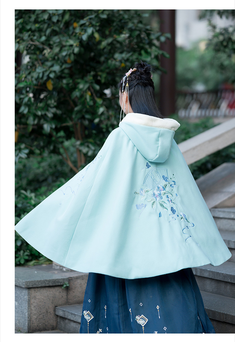 3958古风短款冬季斗篷汉服女小清新保暖外披