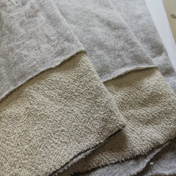 cr麻灰卫衣大毛圈棉人棉扭圈毛圈针织布