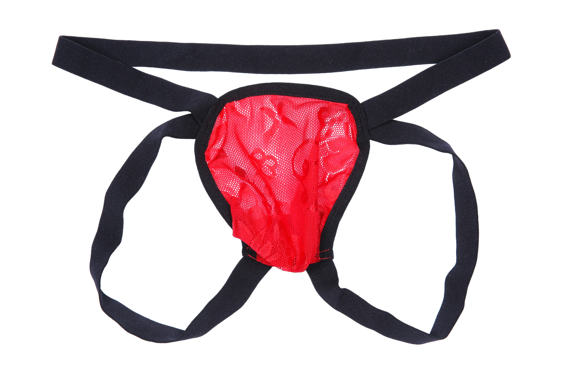 男士内裤个性蕾丝透气u凸低腰 男双丁裤露臀裤nyk-1011