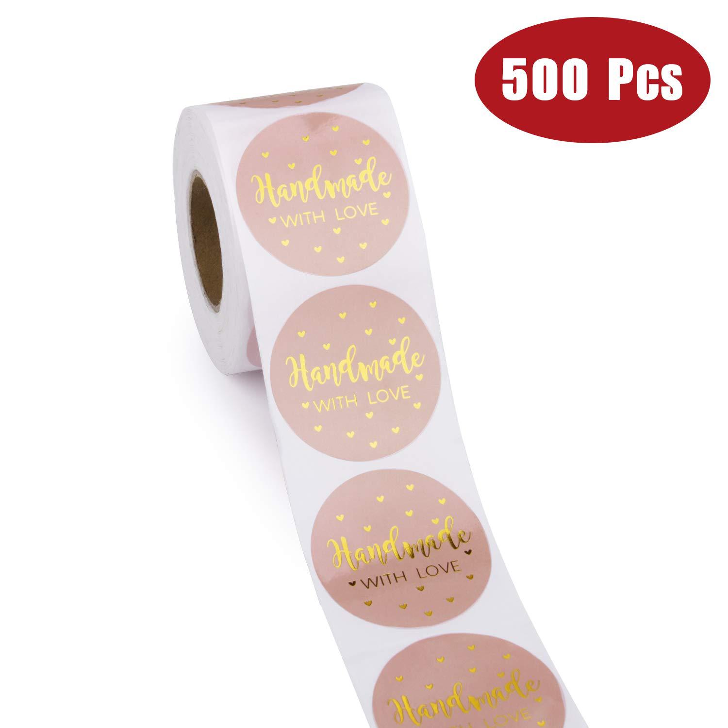 可定制2英寸粉色烫金手工制作贴纸pvc不干胶标签厂家批量定制