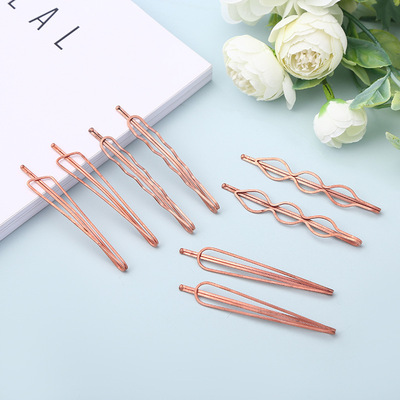 经典一字夹钢丝发夹 刀夹波纹夹新娘影楼盘发发夹金属发夹原材料