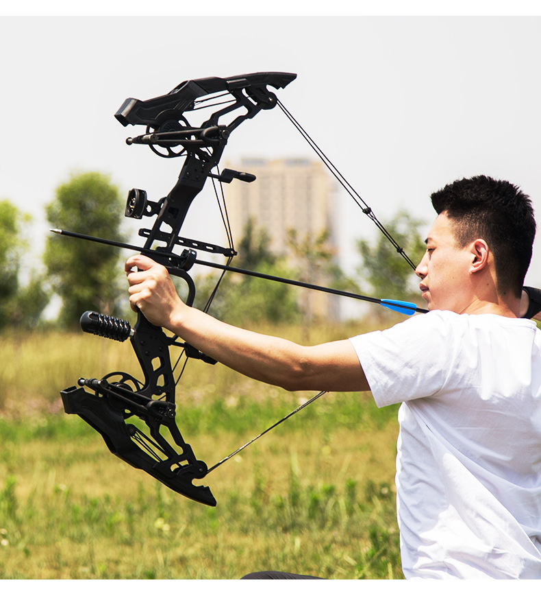 新款两用弓2合金版射箭钢珠两用滑轮复合弓猛禽夜刃弓箭钢珠弓2用