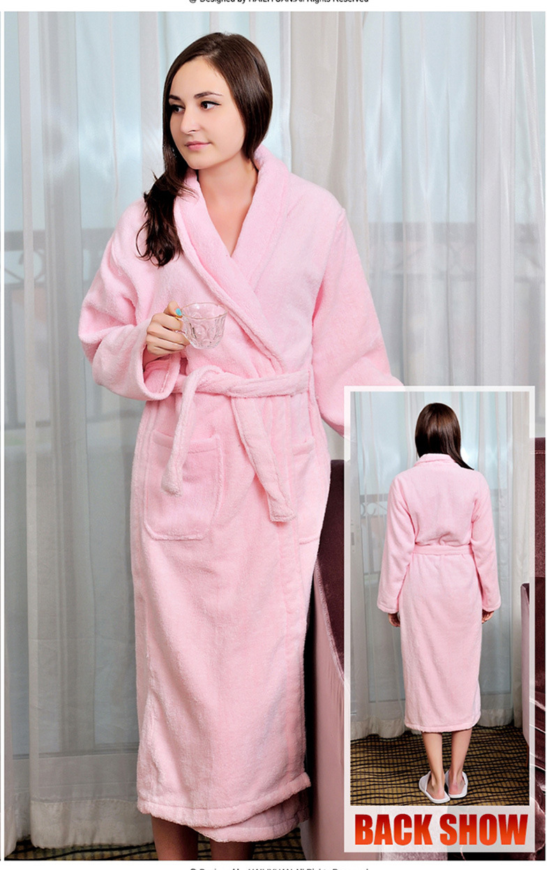 纯棉浴袍男女士情侣睡袍毛巾料加厚浴衣加厚长款大码睡衣春秋冬季