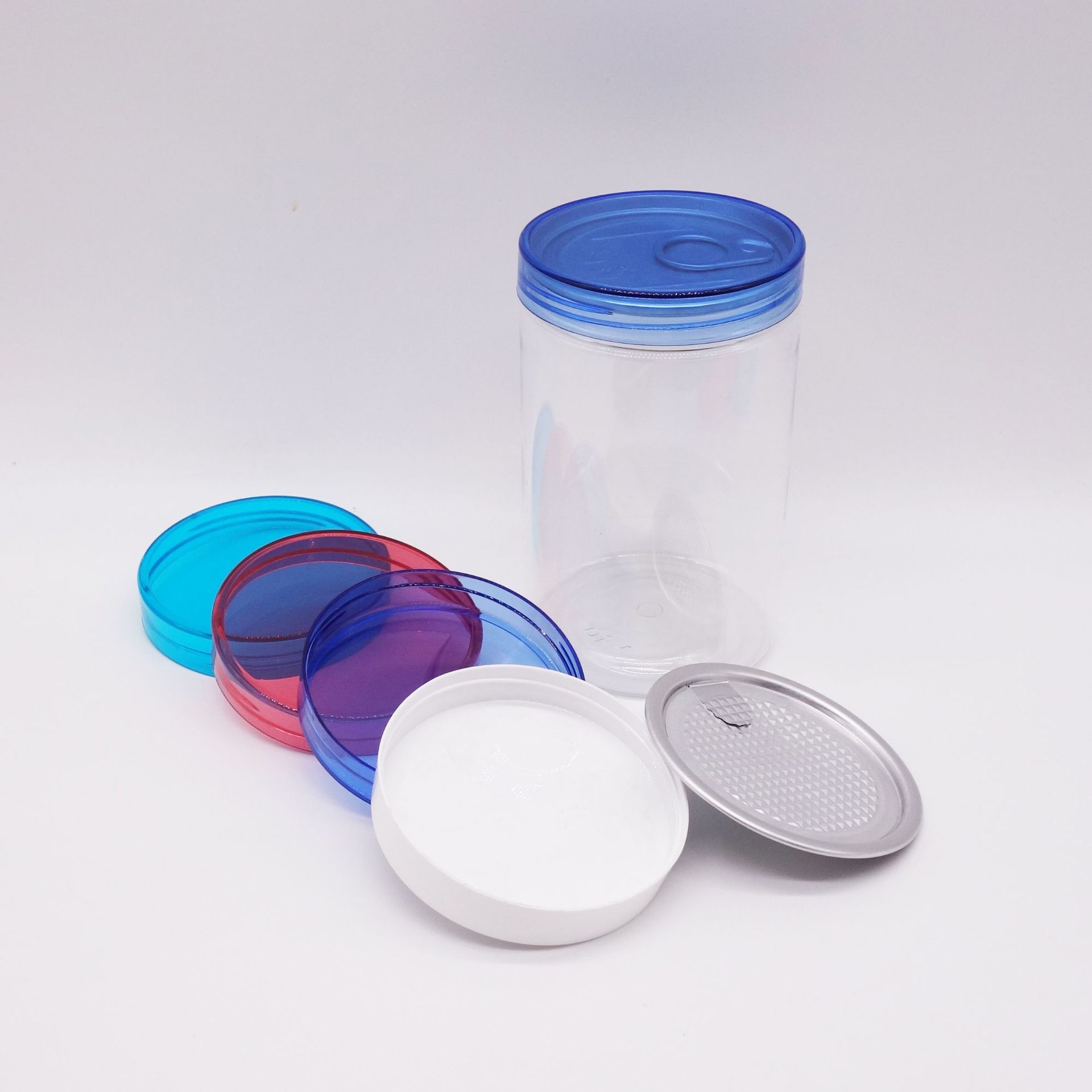 透明食品级塑料罐子圆形 pet食品易拉包装罐