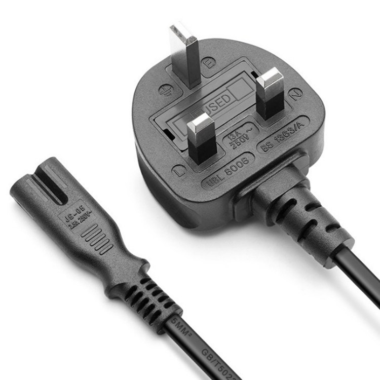 直销欧洲英规英式三芯电源线插头 0.5-1.5平方圆线扁线颜色可定制