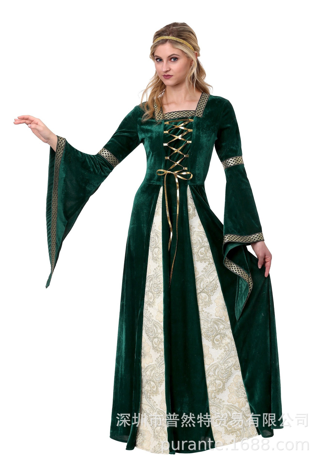 英国复古宫廷装女王装实拍欧美长裙舞台装万圣节服装影楼拍摄服