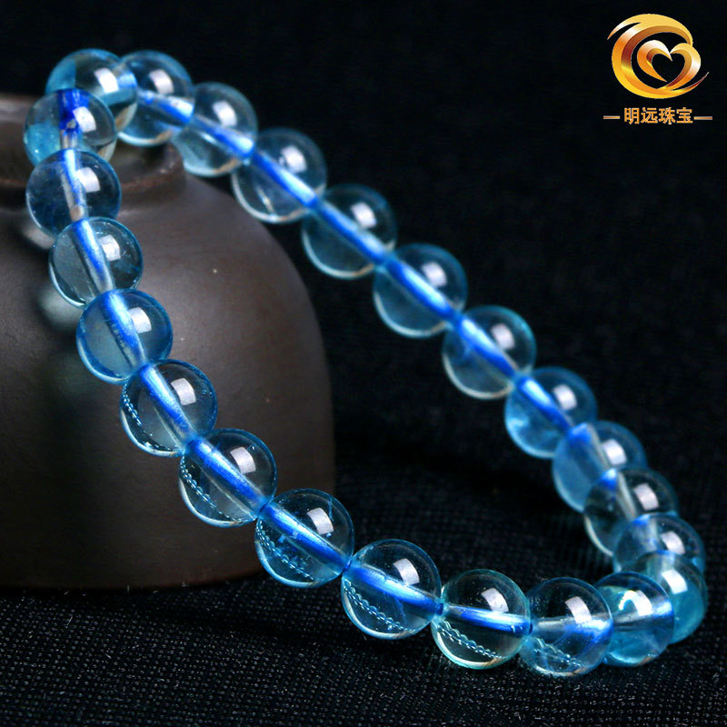 Brazil Natural Aquamarine Bracelet 7 A6a5a Grade Dark Blue Bracelet Ornament Mingyuan Jewelry Manufacturer