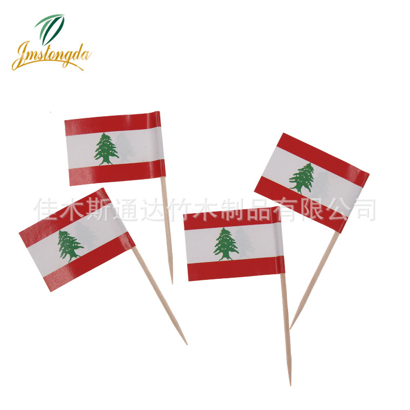 Lebanon Flag Toothpick Flag Decorative Food Fruit Ice Cream Drinks, Etc. Can Be Mixed and Matched