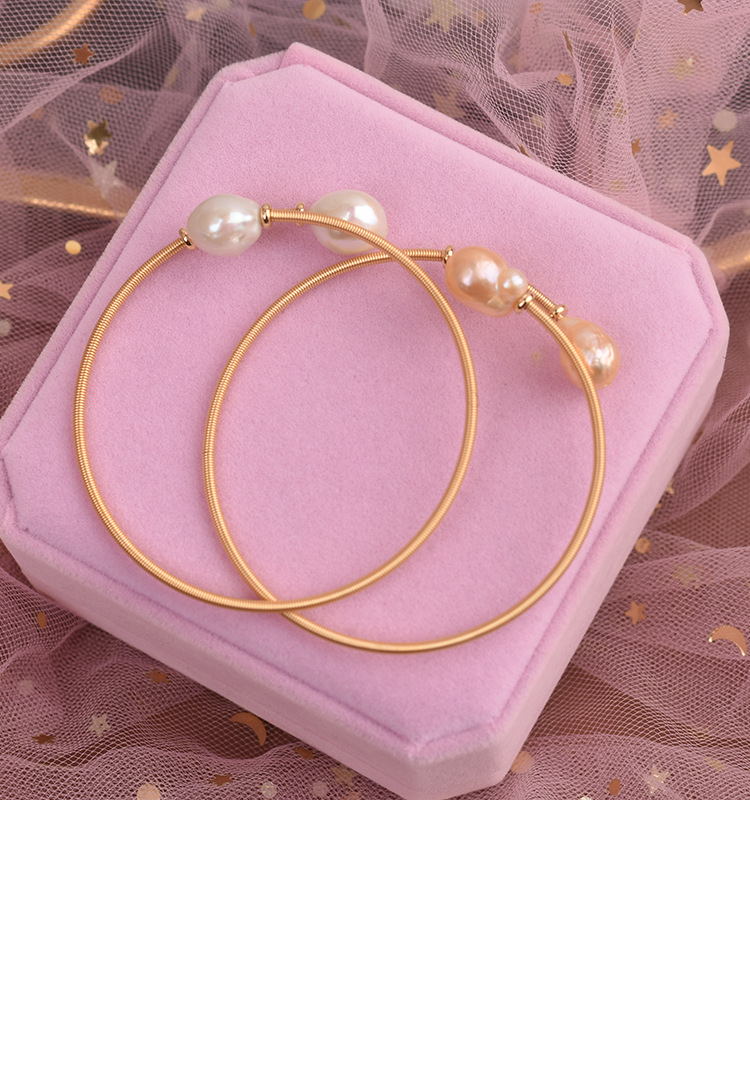 复古巴洛克天然异形珍珠手镯女简约轻奢高级感开口可调节手环现货