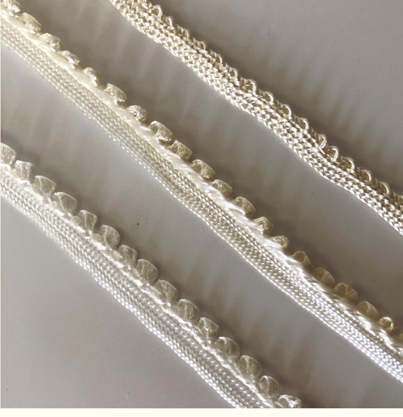 新款厂家现货子母带滚边绳子 白色嵌边条服装窗帘家纺辅料可定做