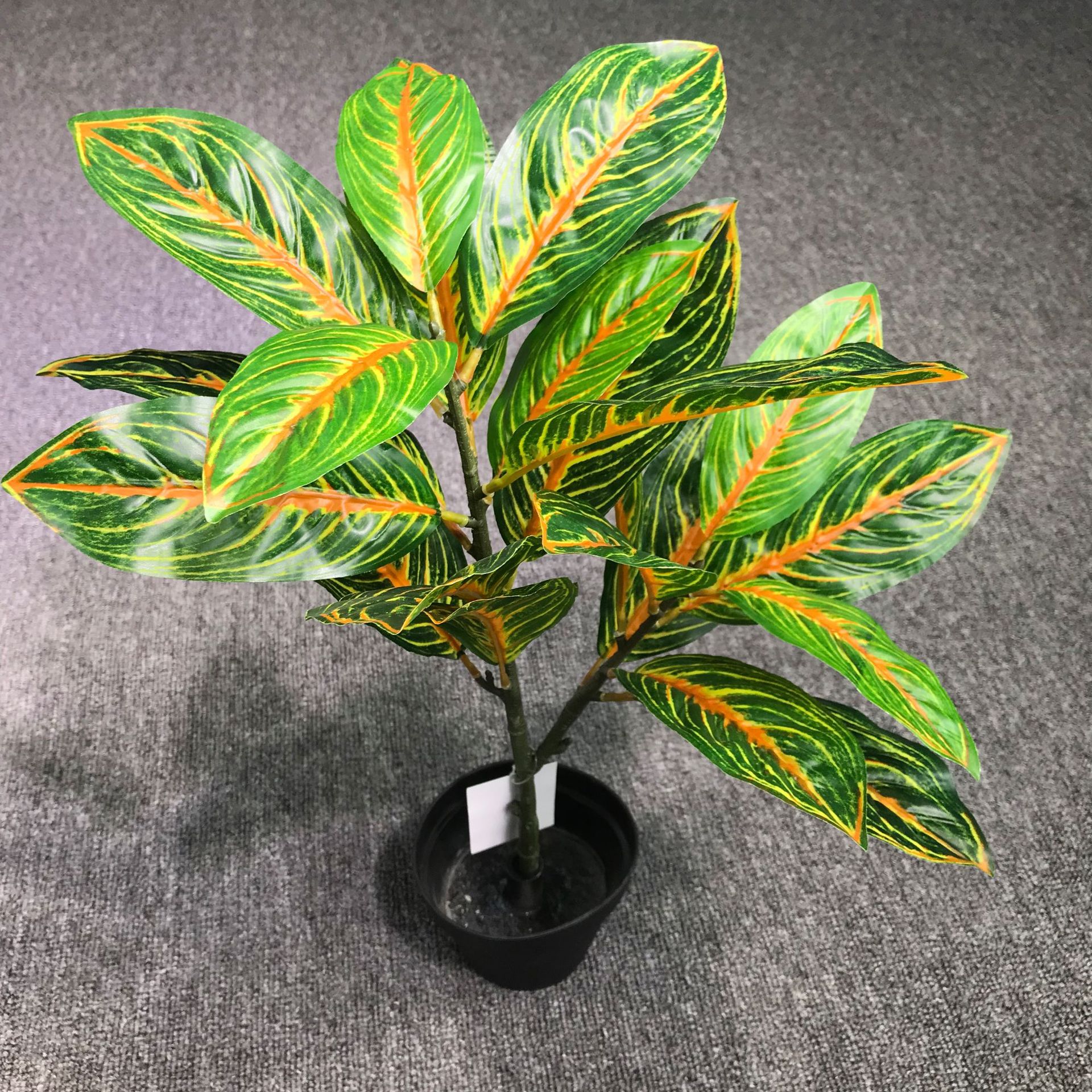 二叉小树变色木车前草万年青把束婚庆用品仿真植物墙绿植装饰假花