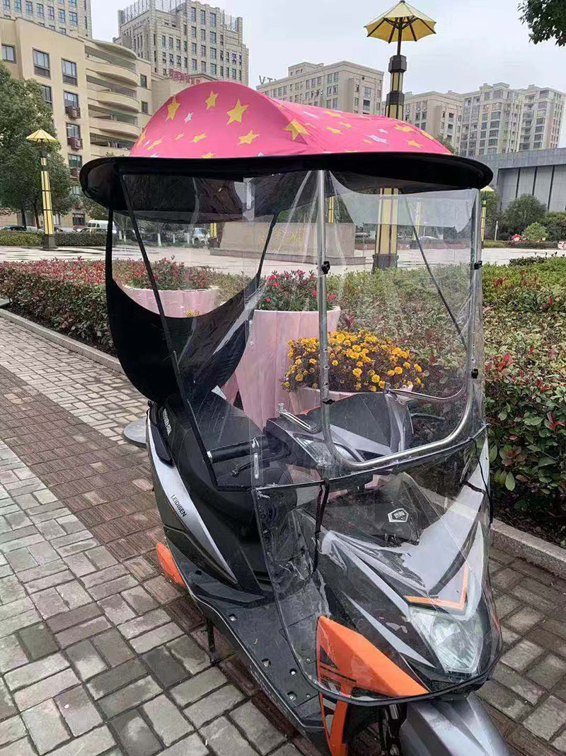 2020新款电动车雨棚不锈钢棚第九代加半侧雨棚遮阳棚广告logo定制