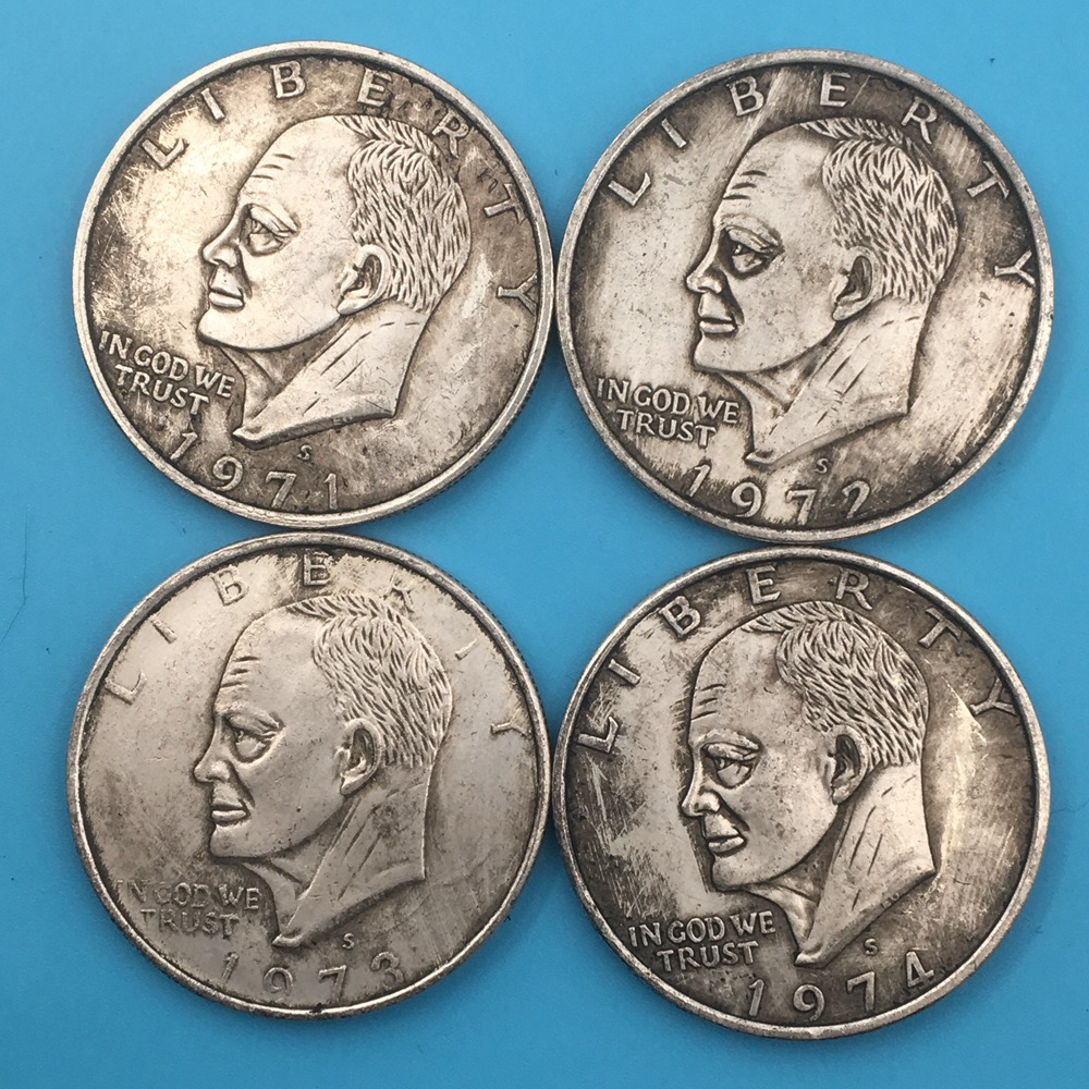 外贸1971-1974年美国艾森豪威尔可吹响银元骷髅币厂家收藏批发