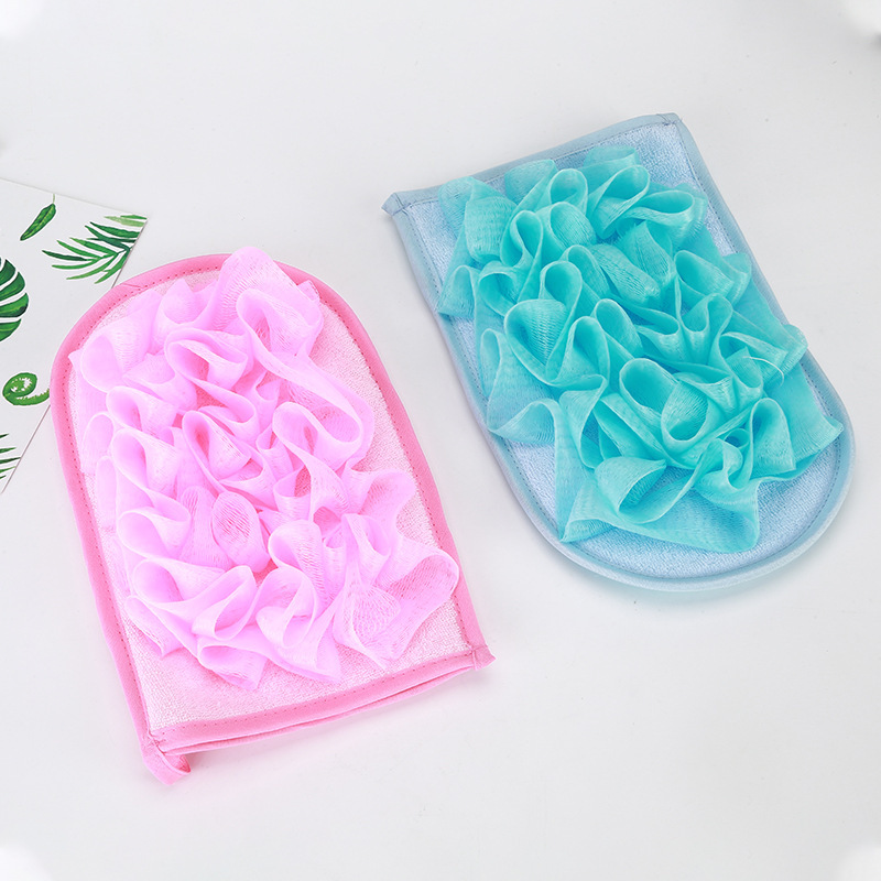 批发洗澡巾韩国公主浴花加厚漏指搓澡巾两用沐浴手套双面搓澡巾
