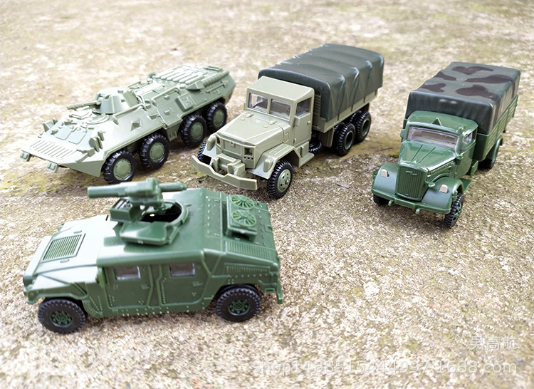 4d拼装模型m35军事卡车联btr-80装甲运输车1/72模型玩具男孩礼物