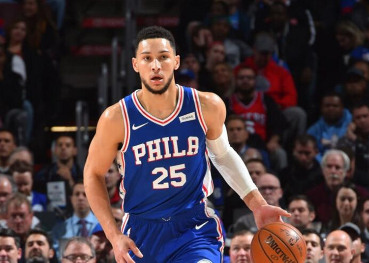 篮球球星76队25号本.西蒙斯运动签名夜光腕带 硅胶手环球迷手链带