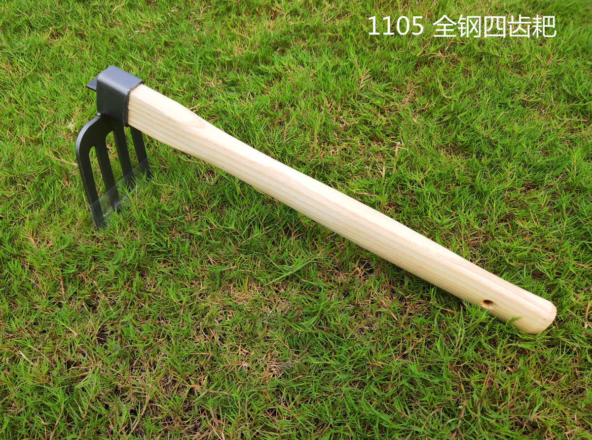 小岛工具木柄片手锄淬火碳钢锄头不锈钢耙子农用工具厂家批发直销