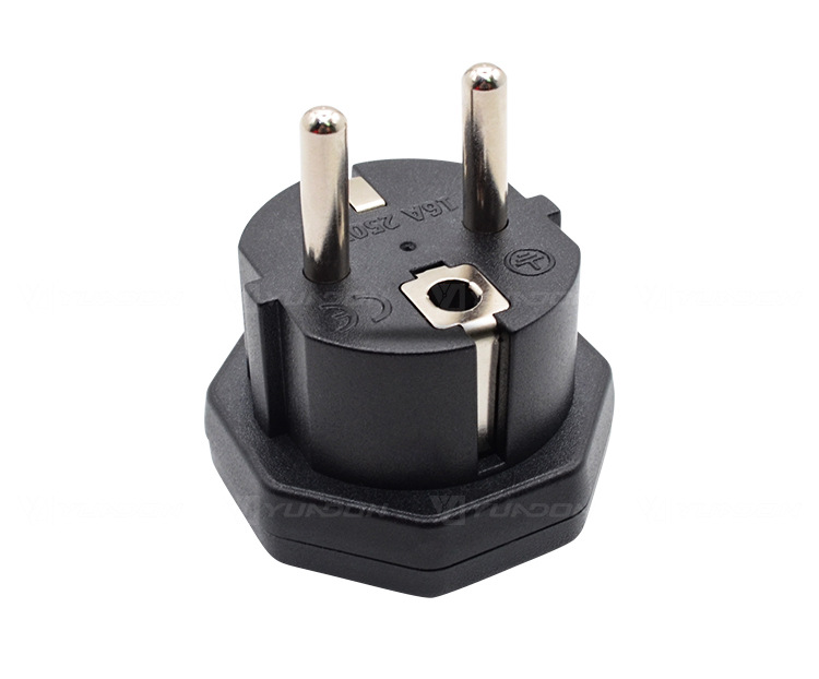 跨境供应新品美标转欧标转换插头美式转欧式德式法式电源插头批发