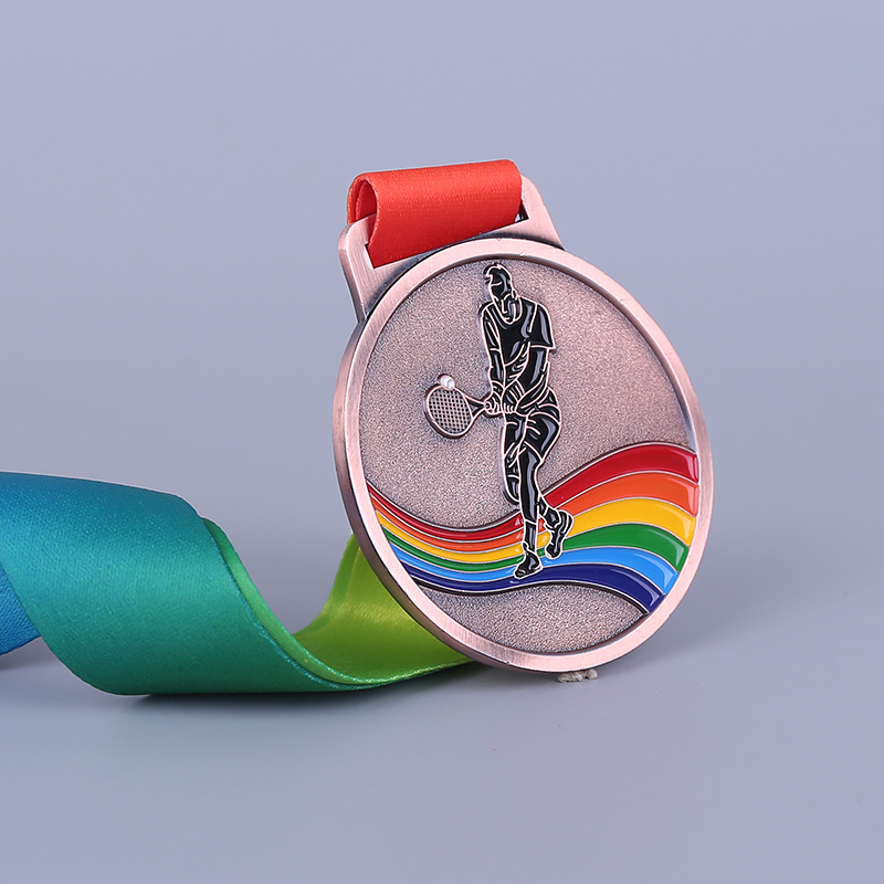 网球比赛奖牌纪念定制锌合金通奖牌运动会比赛活动金银铜奖牌定做