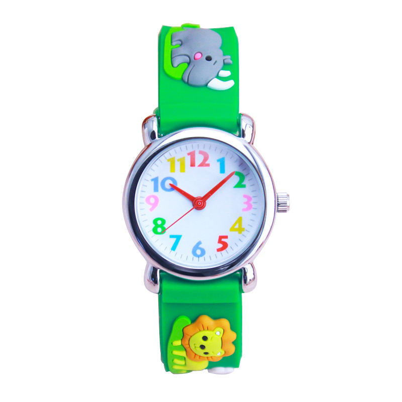 现货批发儿童卡通手表创意3d动漫塑胶表带圆形指针石英表学生腕表