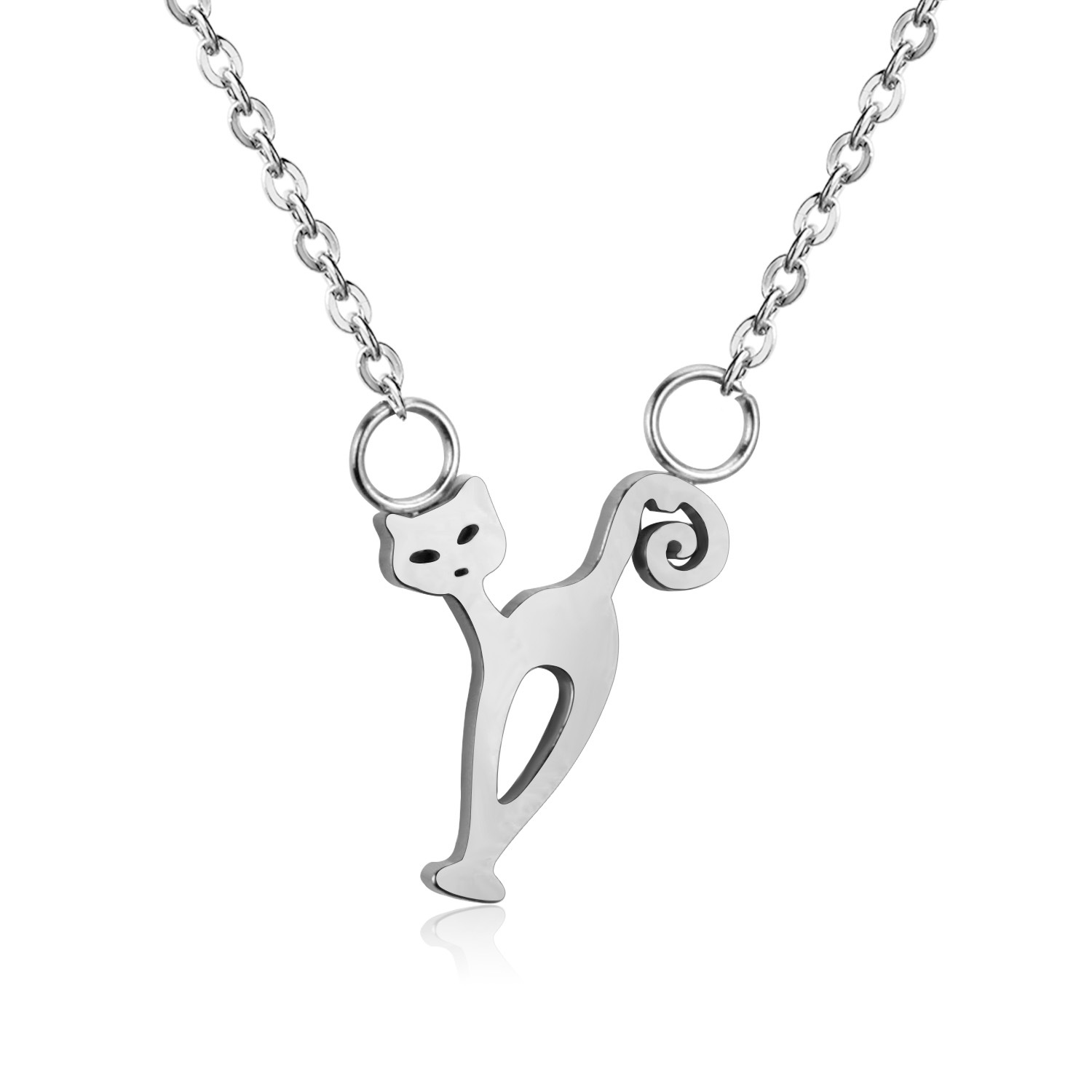 新品上市 简约风格小动物吊坠 女士猫猫吊坠项链