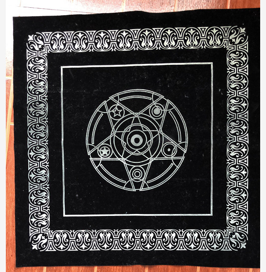 塔罗牌桌布 黑色布料 适合各种牌六芒星图案