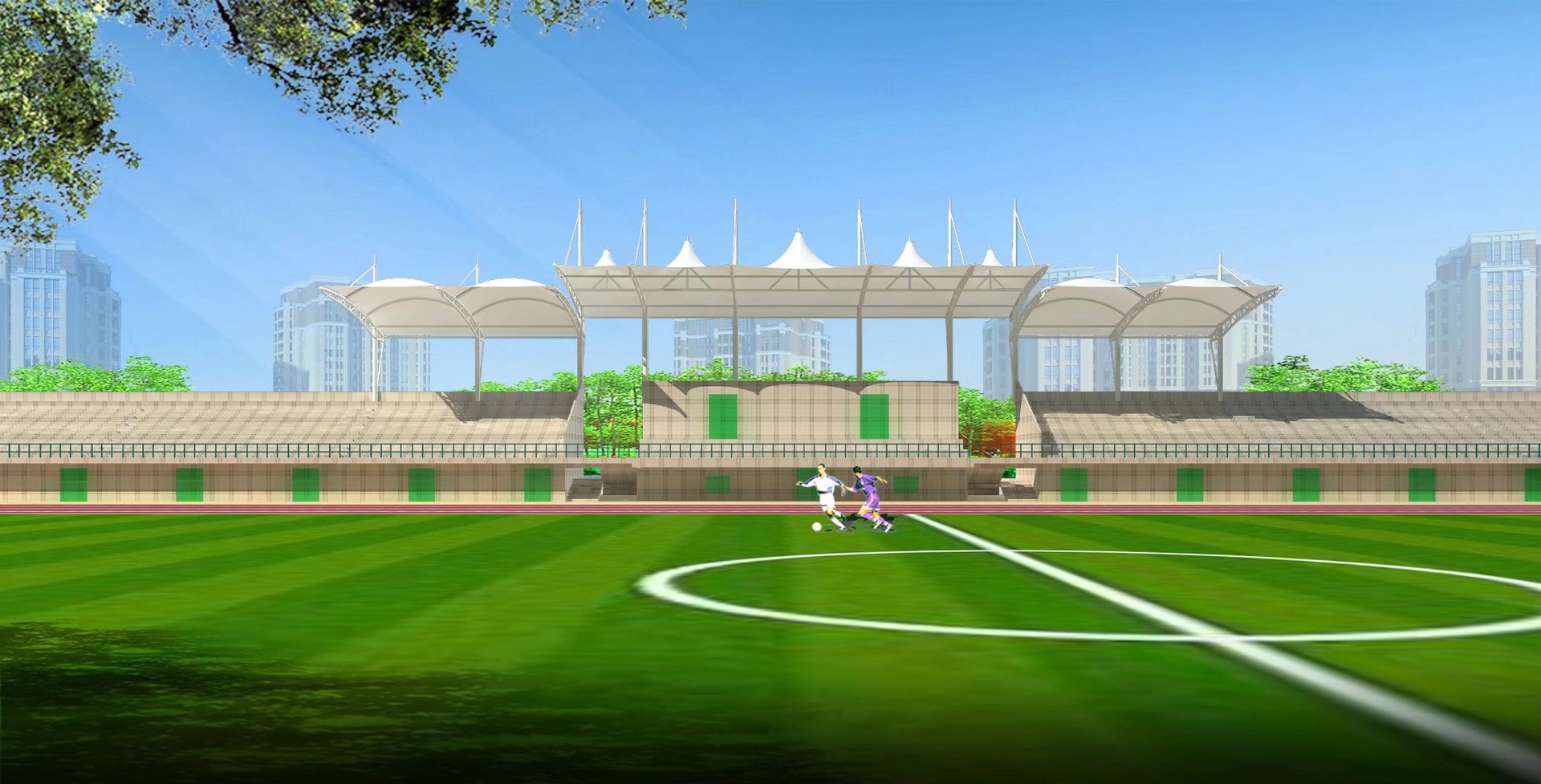 膜结构户外景观棚屋顶遮阳建筑酒店运动场看台遮阳【膜结构厂家】