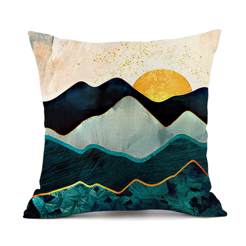 Light Luxury Oil Painting Landscape Pillow Cover Cross-Border New Arrival Pillow Back Seat Cushion Factory Direct Sales Picture Can Be Set Pillow