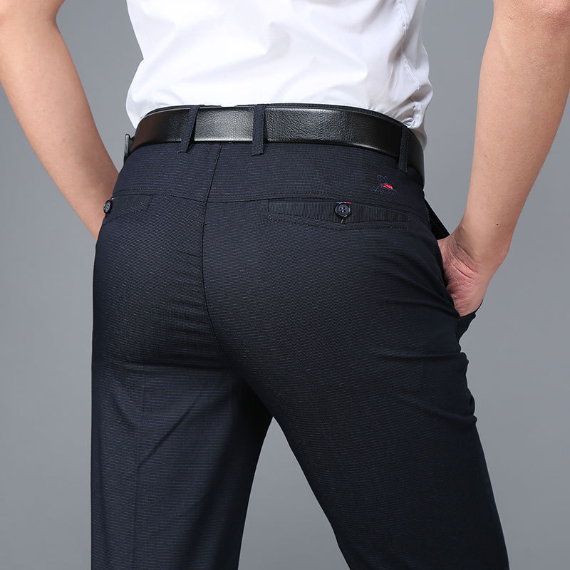 新款休闲裤男宽松弹力男裤青年夏季长裤男士西裤薄款直筒大码裤子