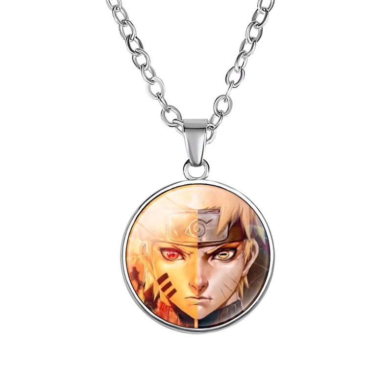 Anime Peripheral Accessories Naruto Time Stone Pendant Necklace Nine Magatama Cycle Sharingan Necklace