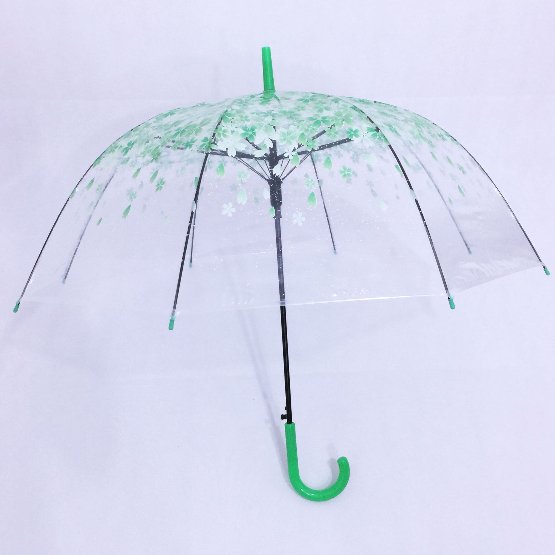 唯美创意樱花透明雨伞长柄动漫雨伞阿波罗拱形公主伞一件代发批发