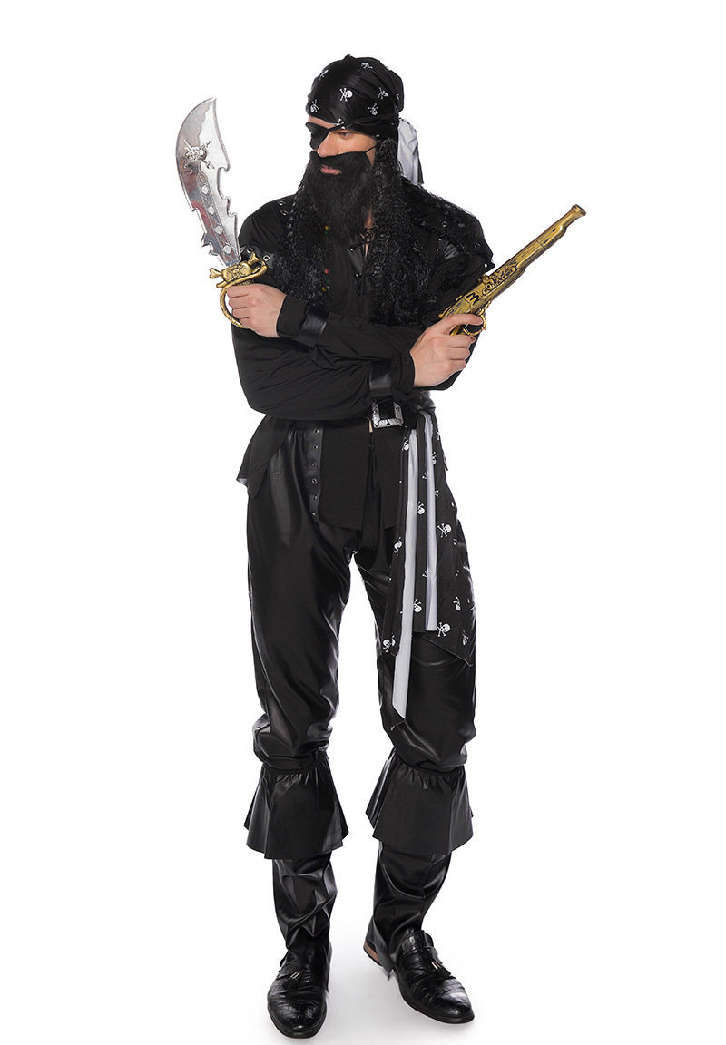 1珠密恋新款分码舞台演出服 成人男角色扮演装万圣海盗独眼龙套装