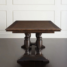 美式餐桌法式餐台新古典实木橡木长餐桌椅子雕花欧式仿古做旧家具