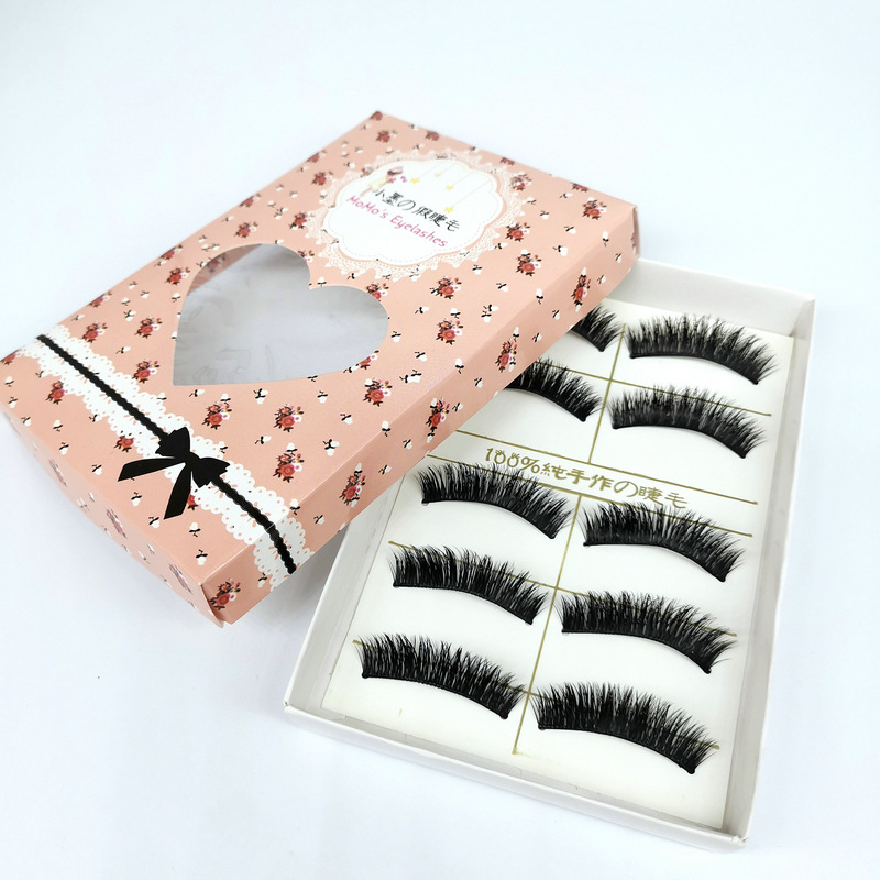 Xiao Mo 5 Pairs of Exaggerated Stage False Eyelashes MK-06 Cross Thick Specialty Art Cross Smoky Makeup