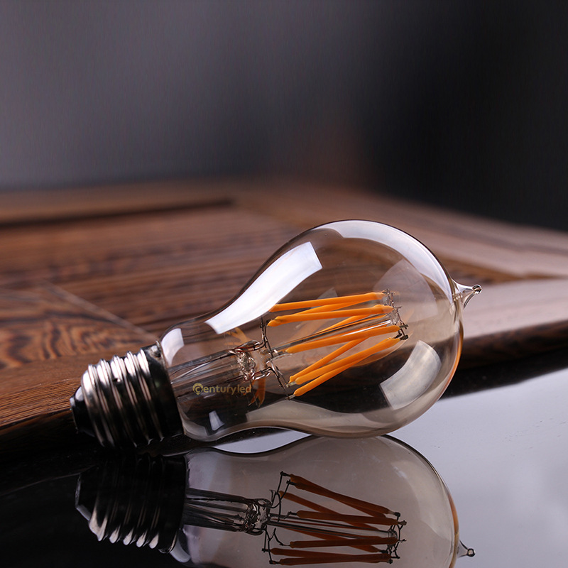 led灯丝灯泡a60仿钨丝灯拉尖镀金爱迪生复古家用超亮110v跨境专供