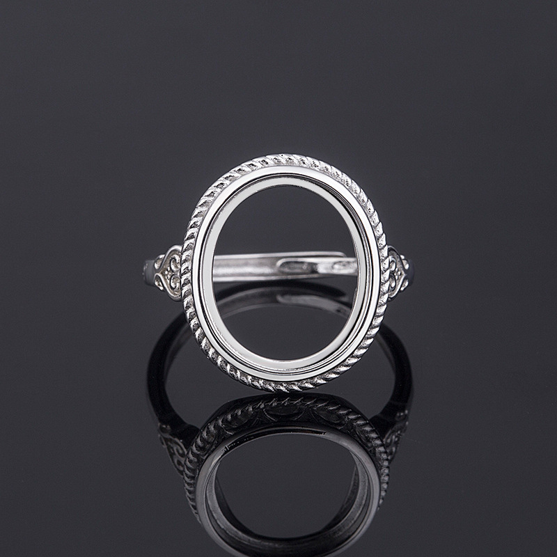 镀s925银包镶女戒托 7x9 8x10 8x12 9x11 9x12 10x14 12x14 13x16