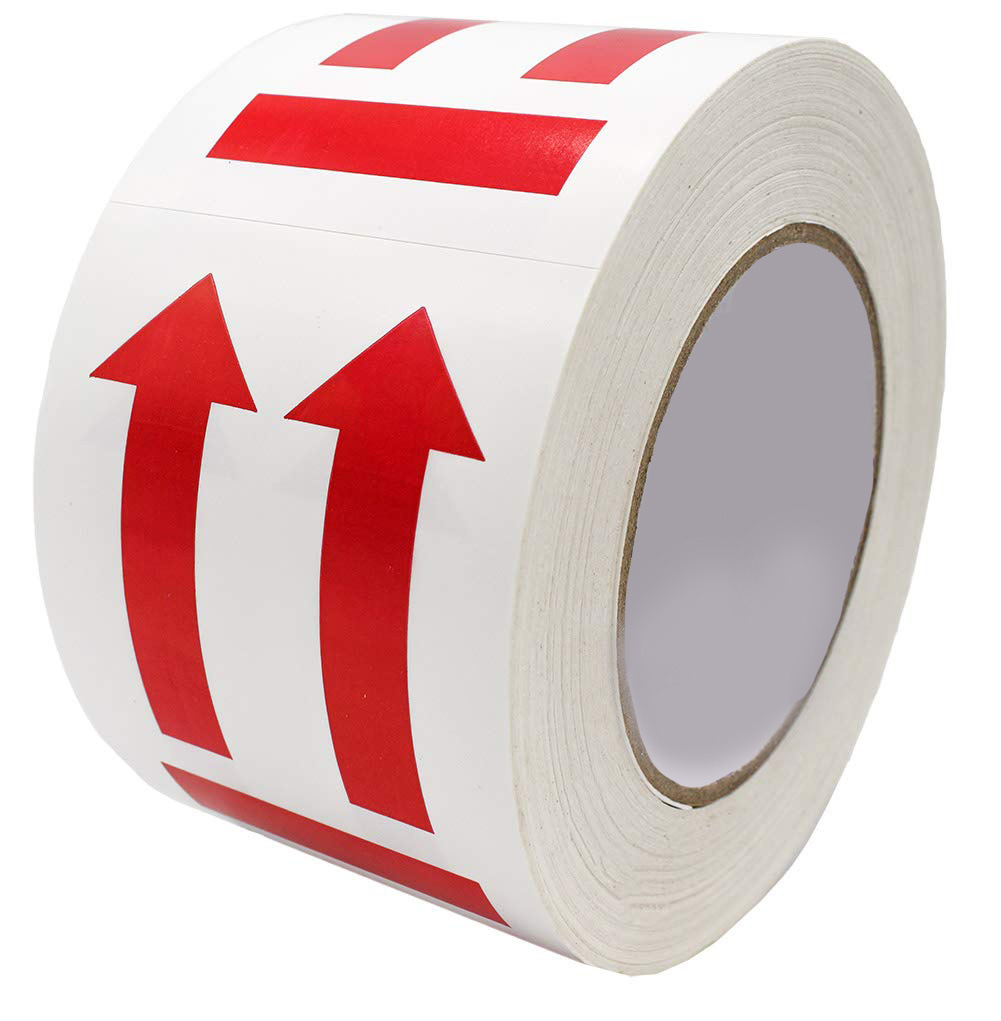 3x4in此面向上警示标签船运快递标识箭头源头厂家upwardlabel