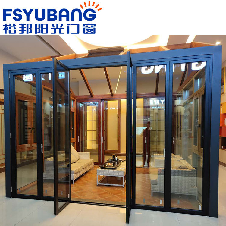 裕邦阳光断桥铝合金折叠门室内卫生间悬浮推拉门阳台钢化玻璃门