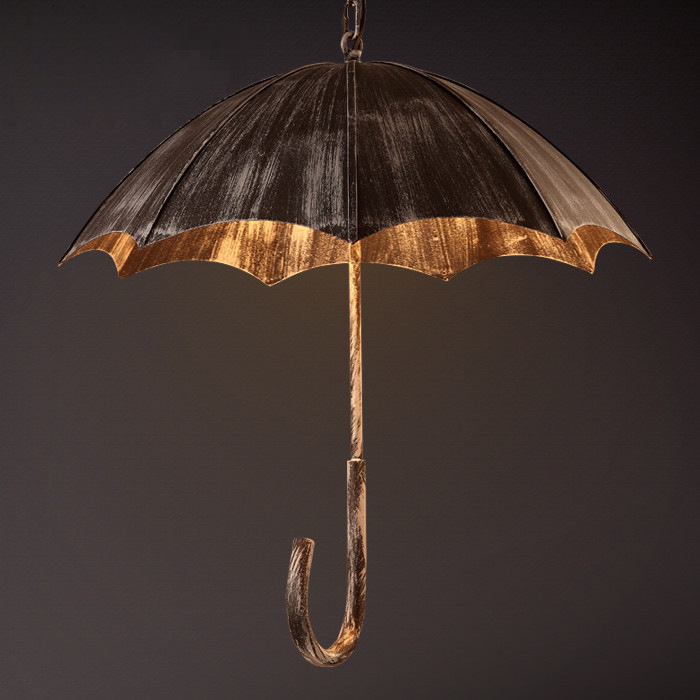 创意复古雨伞吊灯loft工业风做旧铁艺咖啡馆餐厅吧台个性艺术