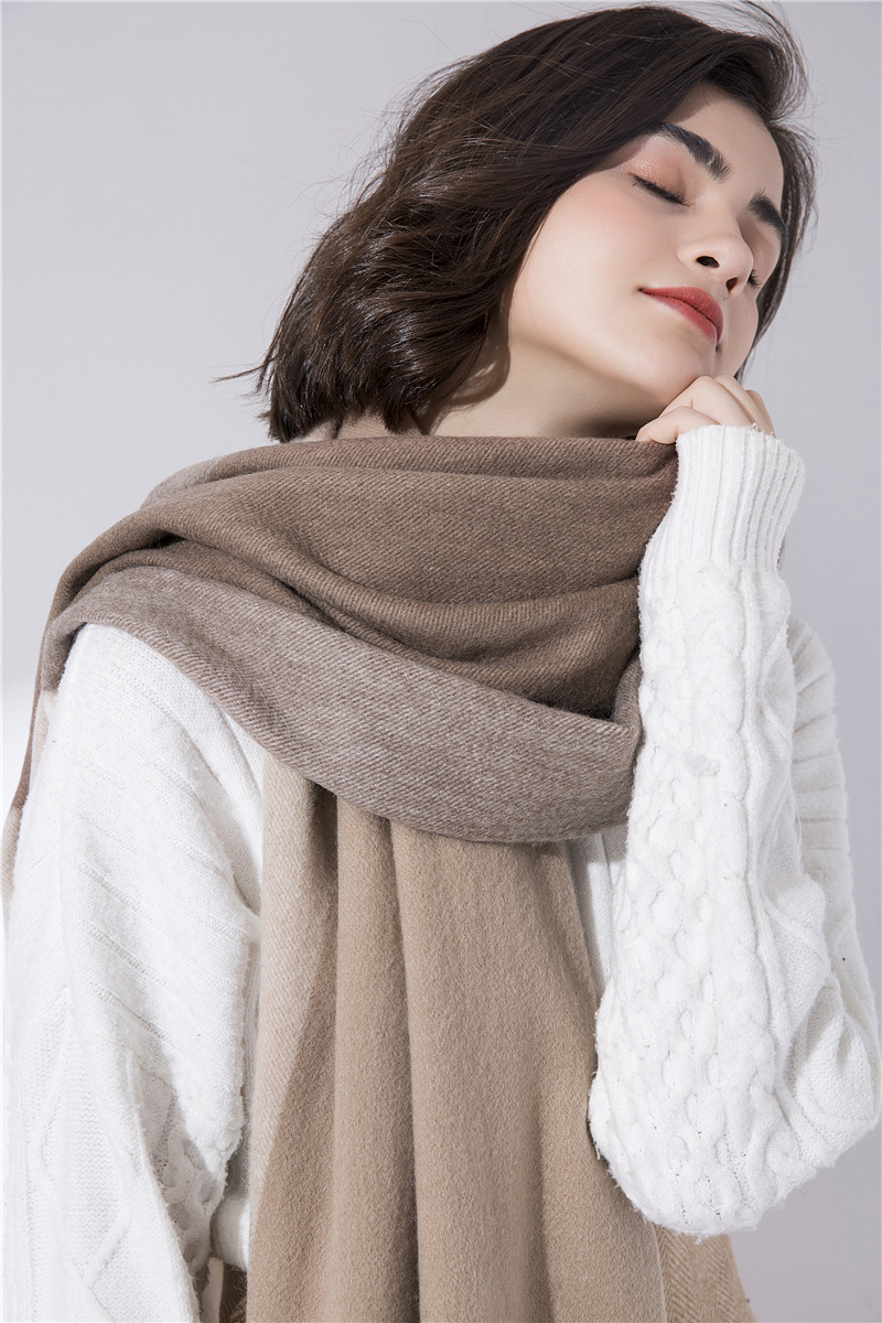 代发批发 内蒙纯羊毛格子围巾 冬款加厚羔绒披肩男女通用