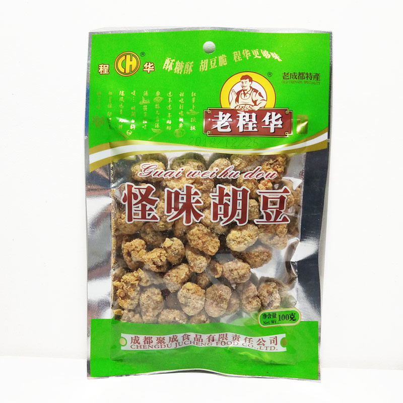 老程华怪味胡豆100g60袋箱