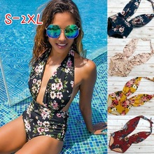亚马逊WISH速卖通 夏季热卖性感印花连体女装泳衣