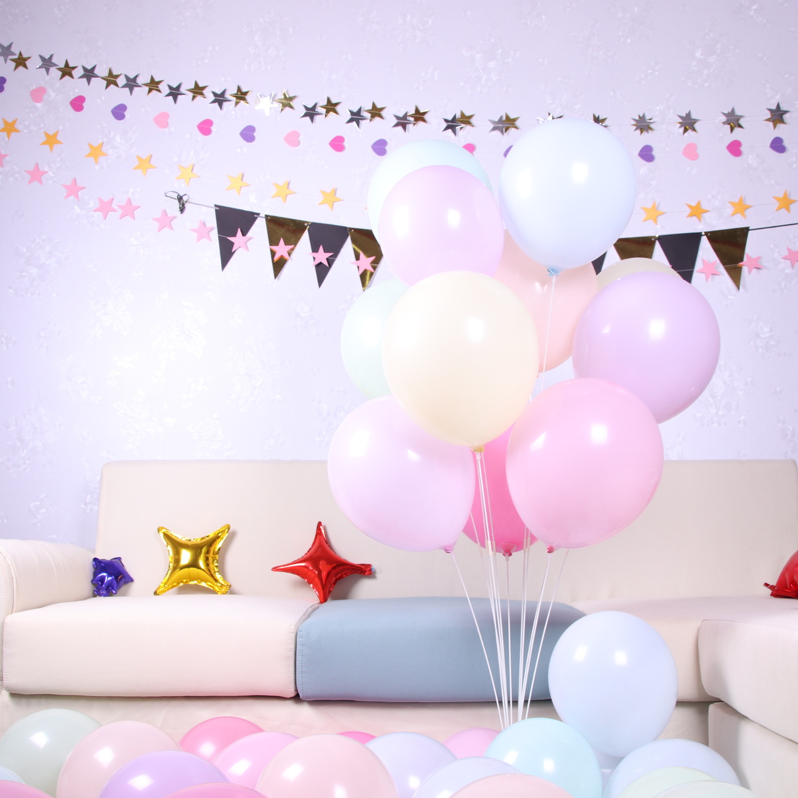 7万包十一国庆节气球装饰双层宝石红石榴红生日结婚礼房间布置气球