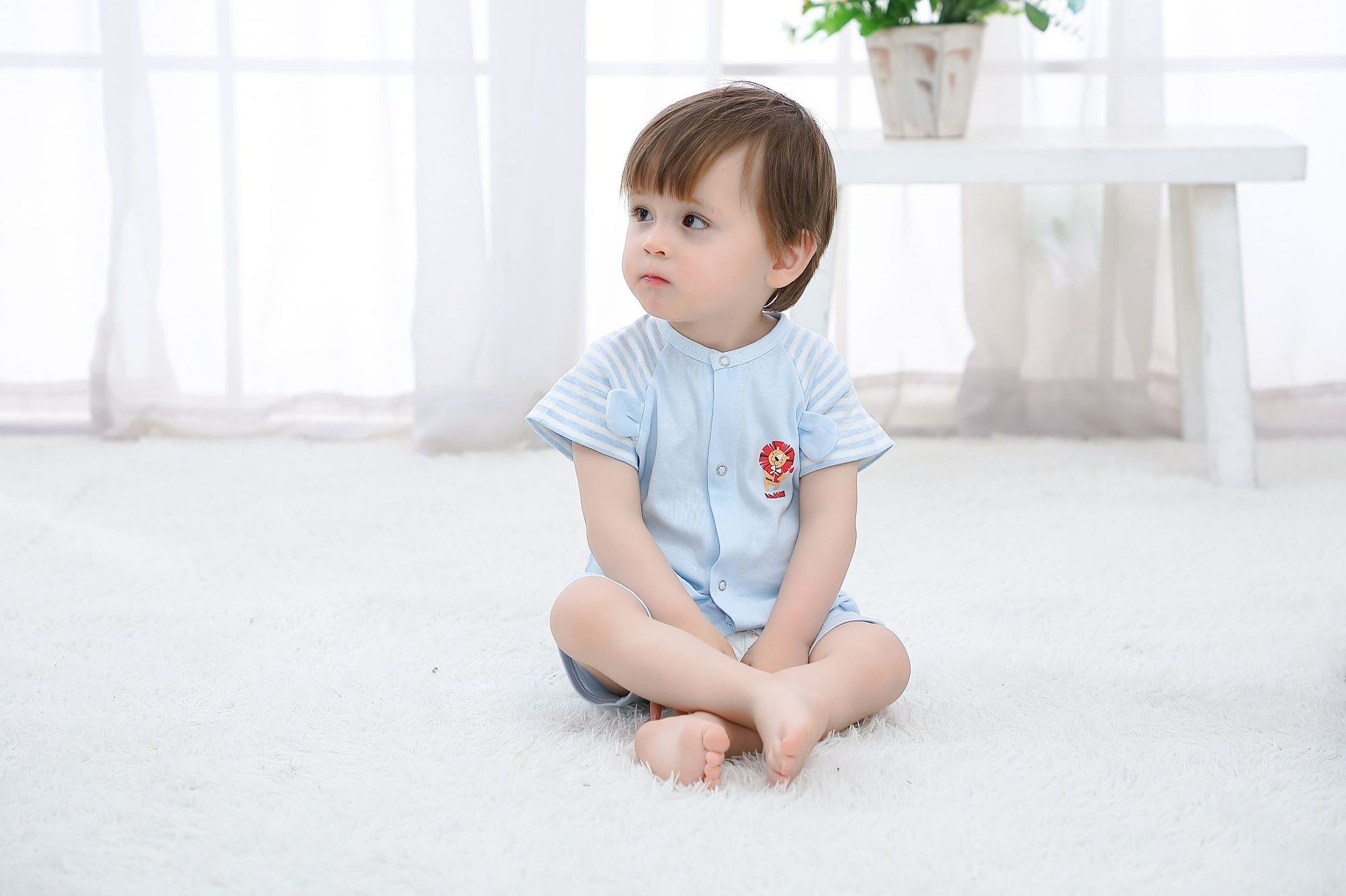 外贸欧美夏季短袖婴儿哈衣 新生儿爬服 婴儿连体衣亚马逊跨境货源